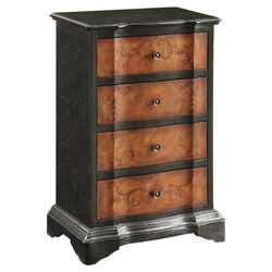 Carybrooke 4 Drawer Chest in Black & Russet