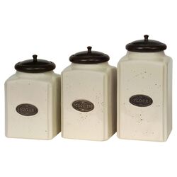 3 Piece Canister Set in Ivory