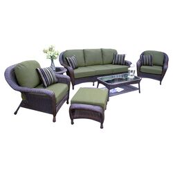 6 Piece Wicker Seating Group in Rave Pine
