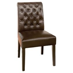 Curve Leather Parsons Chair in Espresso