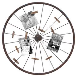 Round Picture Holder Wall Décor in Brown