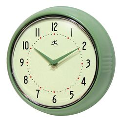 Retro Metal Clock in Green