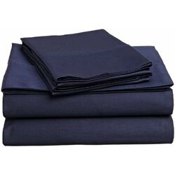 4 Piece Egyptian Cotton Sheet Set in Navy Blue