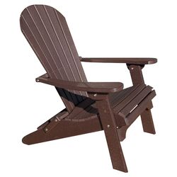Folding Poly Adirondack Chair in Espresso Brown