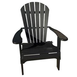 Folding Poly Adirondack Chair in Black