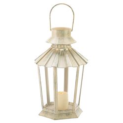 Weatherkissed Candle Lantern in Ivory
