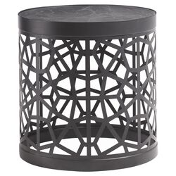 Gunnison End Table in Dark Brown & Taupe