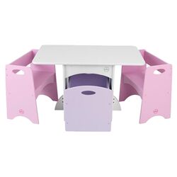 Kids 4 Piece Table & Chair Set in Pink