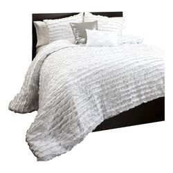 Modern Chic 5 Piece Comforter Set in White