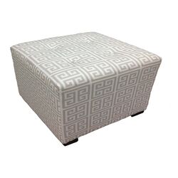 Kasumi Chain Cube Ottoman in Light Gray