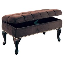 Westfall Upholstered Storage Bench in Dark Brown