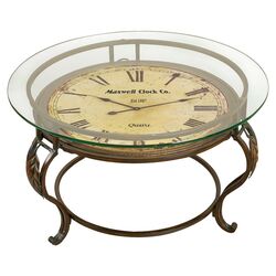 Clock Coffee Table in Brown