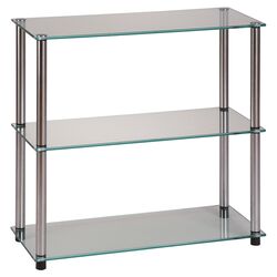 Classic Glass Bookcase in Stainless Steel