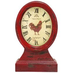 Vintage Farmer Table Clock in Red