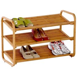 3 Tier Deluxe Shoe Shelf in Bamboo