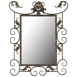 Pamala Mirror in Antique Brown & Gold