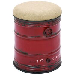 Vintage Drum Stool in Red