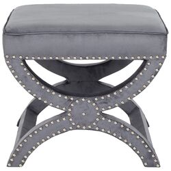 Mystic Upholstered Ottoman in Pewter Gray