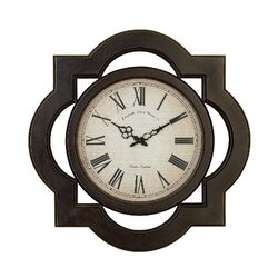 Toscana Scalloped Wood Wall Clock in Black