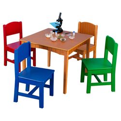 Kid's Colored 5 Piece Table & Chair Set