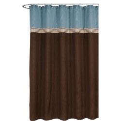 Terra Shower Curtain in Blue & Chocolate
