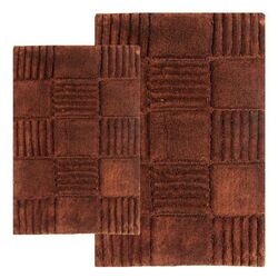 Checkerboard 2 Piece Bath Mat Set in Chocolate