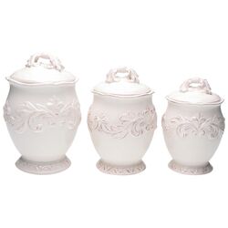 Firenze 3 Piece Canister Set in Ivory