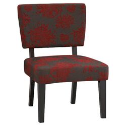 Taylor Slipper Chair in Grey & Red