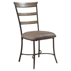 Charleston Ladderback Side Chair in Dark Gray & Tan (Set of 2)