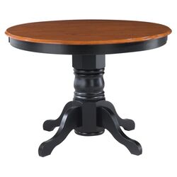 Pedestal Dining Table in Black & Oak
