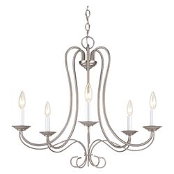 Scandia 5 Light Chandelier in Nickel