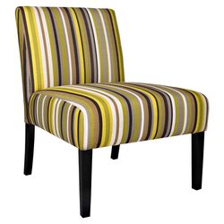 Slipper Chair in Yellow Stripe (Set of 2)