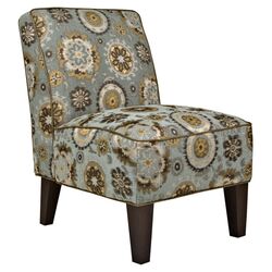 Dover Floral Slipper Chair in Tapestry Blue