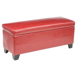 Milano Upholstered Storage Ottoman in Red
