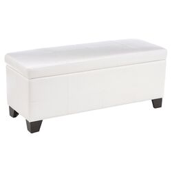 Milano Upholstered Storage Ottoman in White