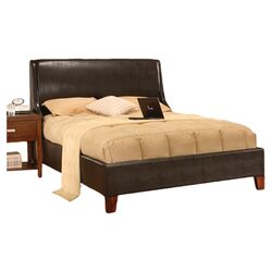Tiffany Sleigh Upholstered Bed in Brown