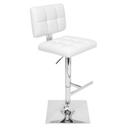 Glamour Swivel Adjustable Barstool in White