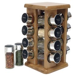 Bamboo 16 Bottle Spice Rack in Natural