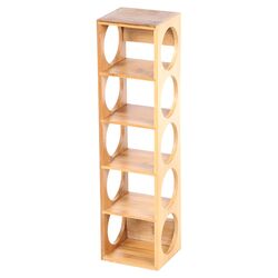 Bamboo 5 Bottle Wall Mounted Wine Rack in Natural