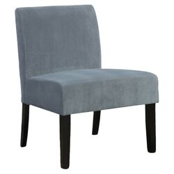 Velvet Slipper Chair in Gray