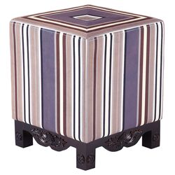 Park Avenue Stripe Ottoman in Purple