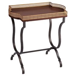 Saint Gervais End Table in Black & Mahogany