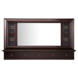 Halston Photo Frame Wall Mirror in Antique Mahogany