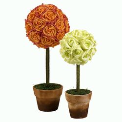 Aidelle 2 Piece Rose Topiary Set