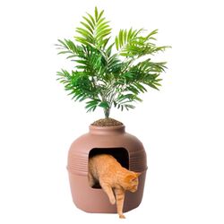 Hidden Cat Litter Box Planter in Terracotta