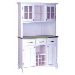 Stainless Steel Top China Cabinet in White