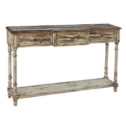 Chic Console Table in Rustic Brown