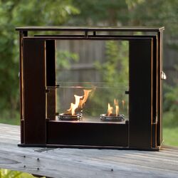 Kilgore Portable Gel Fuel Fireplace in Brown