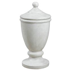 Covered Urn Statue in Roman White