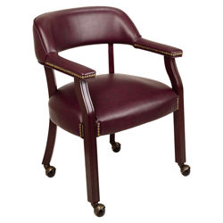 Low Back Traditional Guest Armchair in Brown